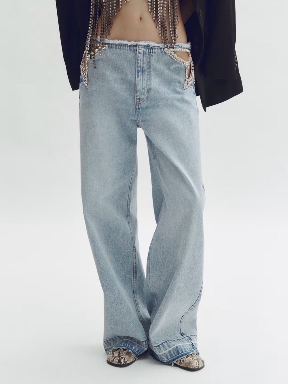 CRYSTAL-STAR STRAIGHT-LEG JEANS